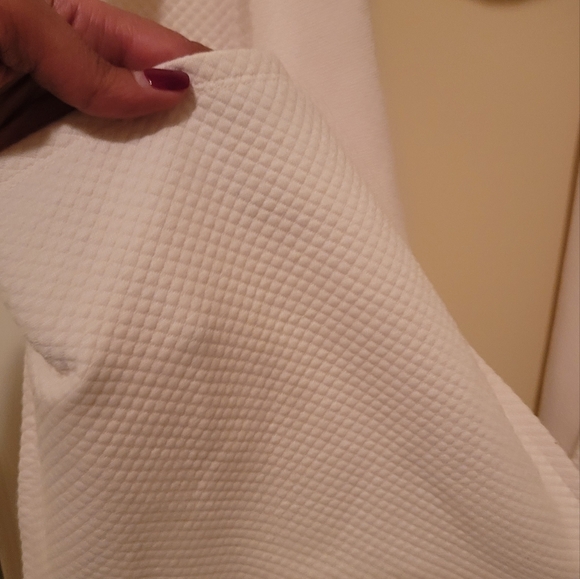 Ava Lea Denim Off White Creme Hooded Sleeveless Half Back Shawl Sweater Top XXL - Picture 3 of 5